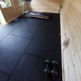 Sprung 30mm PRO Rubber Gym Floor Tiles - Heavy Duty - Black