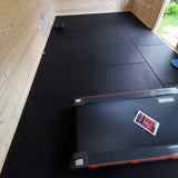 Sprung 30mm PRO Rubber Gym Floor Tiles - Heavy Duty - Black