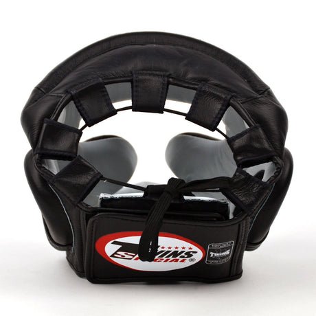 Twins Special HGL3 Leather Sparring Head Guard Black