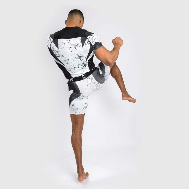 Venum G-Fit Marble Short Sleeve Rash Guard White/Black