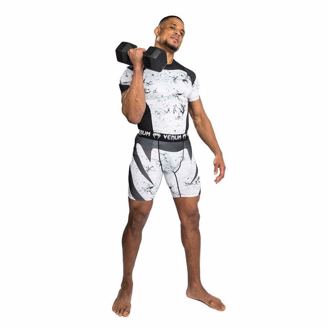 Venum G-Fit Marble Short Sleeve Rash Guard White/Black