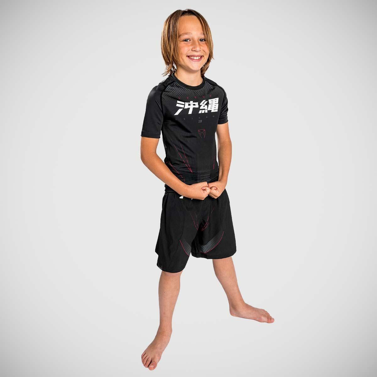 Venum Okinawa 3.0 Kids korte ermet Rash Guard Black