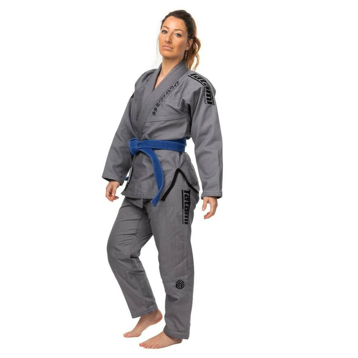 Grey/Black Tatami Fightwear Estilo Black Label Ladies BJJ Gi   