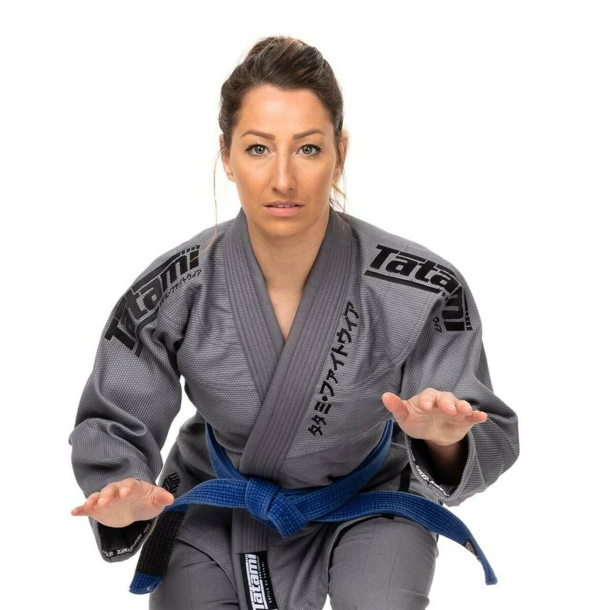 Grey/Black Tatami Fightwear Estilo Black Label Ladies BJJ Gi   