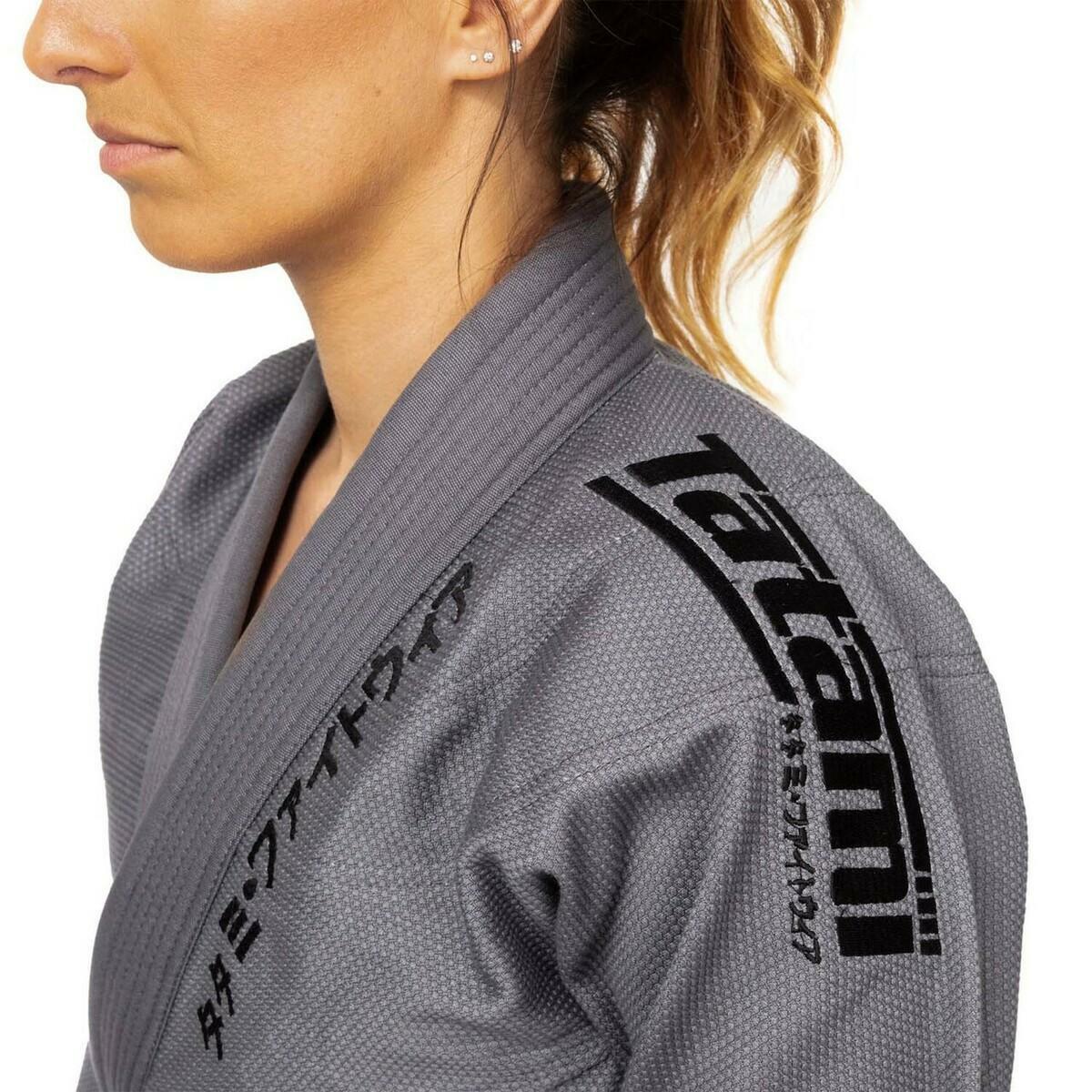 Grey/Black Tatami Fightwear Estilo Black Label Ladies BJJ Gi   