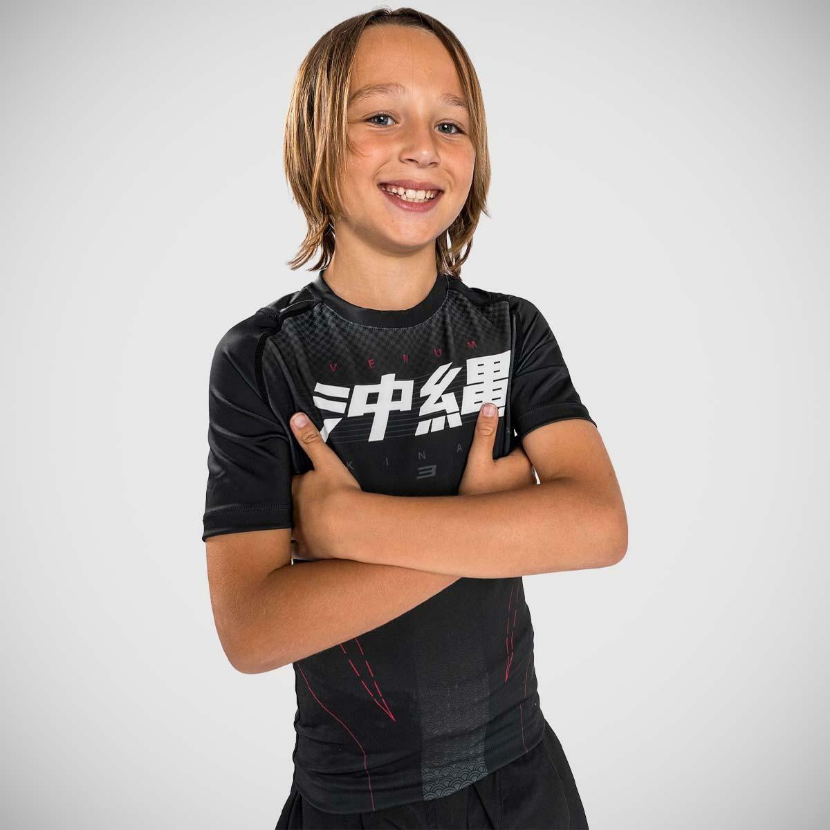 Venum Okinawa 3.0 Kids korte ermet Rash Guard Black