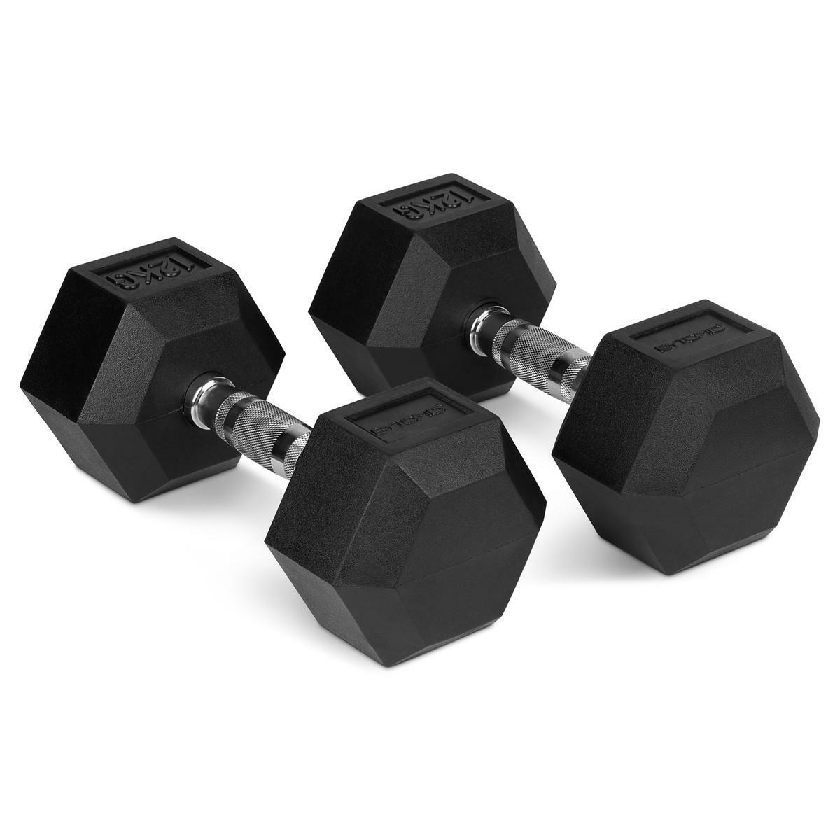 Bytomic Gummi 12 kg Hexagon Dumbbell Set Schwarz