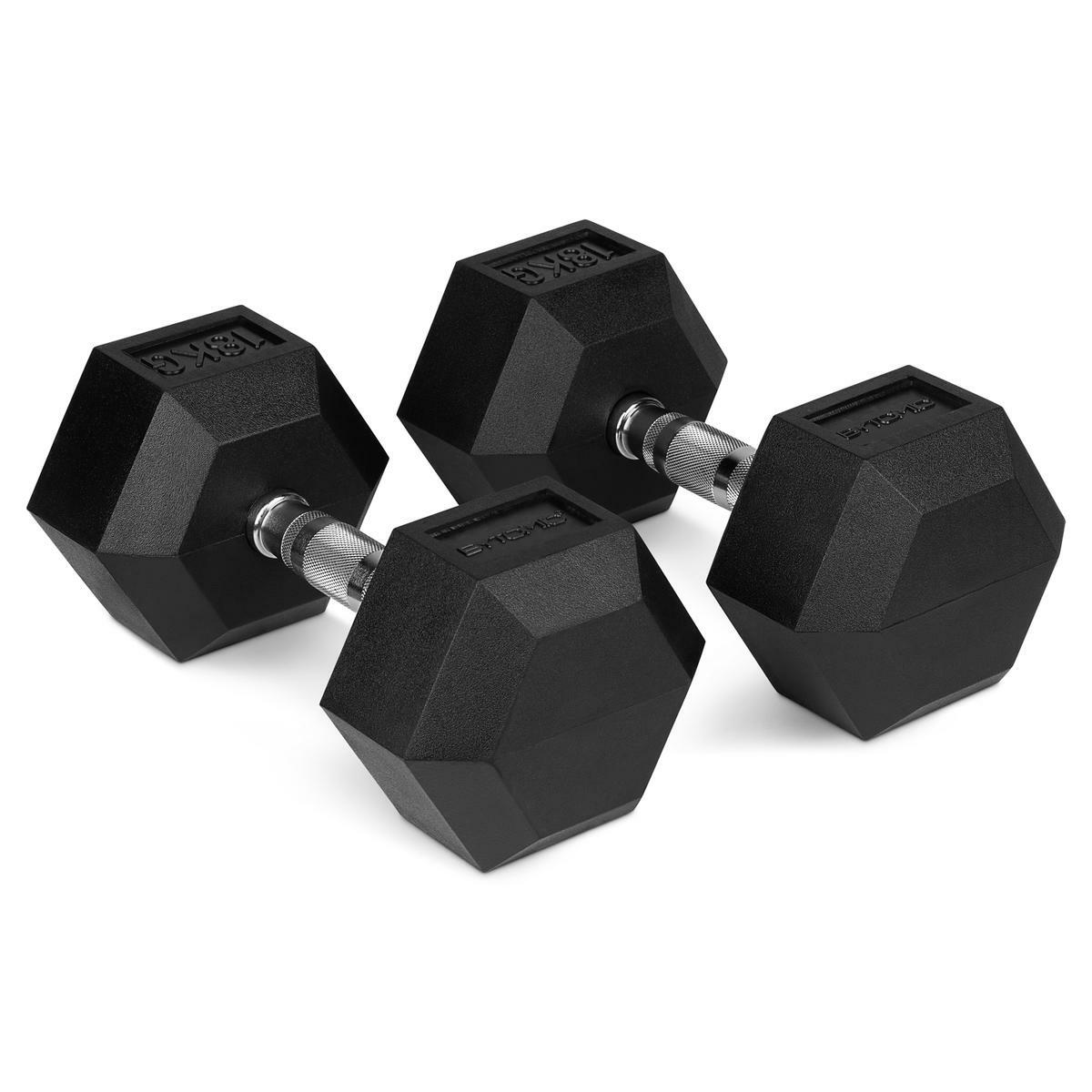 Bytomic Gummi 18 kg Hexagon Dumbbell Set Schwarz