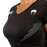 Schwarz/Weiß Venum UFC Replica Frauen-T-Shirt