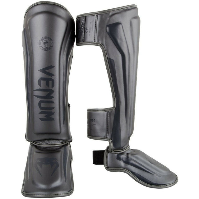 Venum Elite Shin Guards Grey/Grey