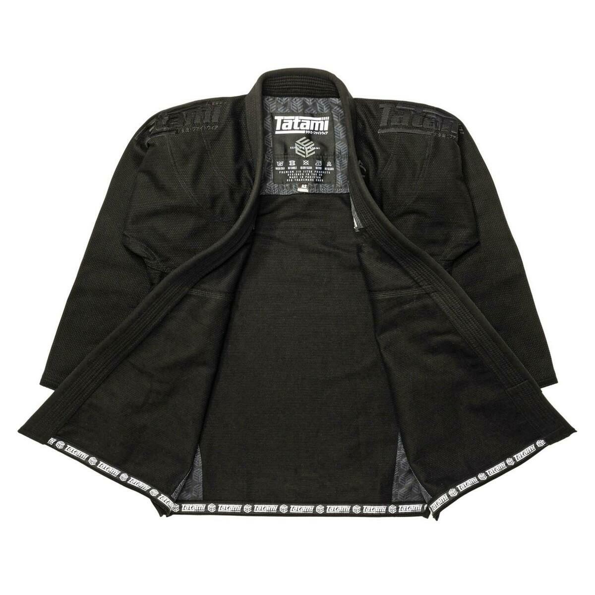 Zwart op zwarte tatami vechtkleding estilo zwart label heren bjj gi
