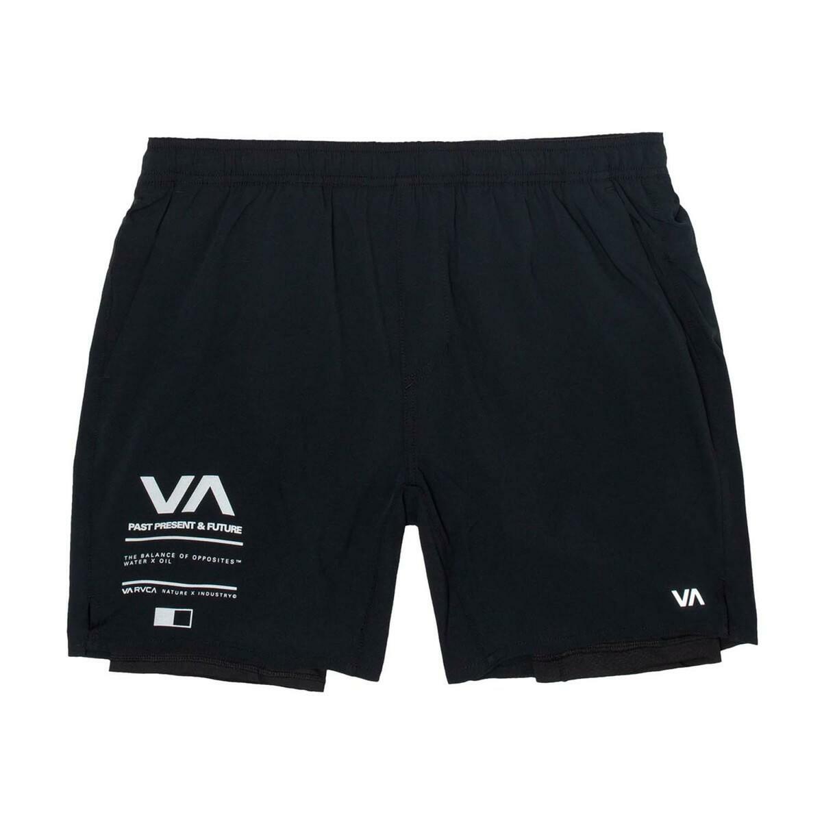 Black RVCA Yogger Combination Training Shorts