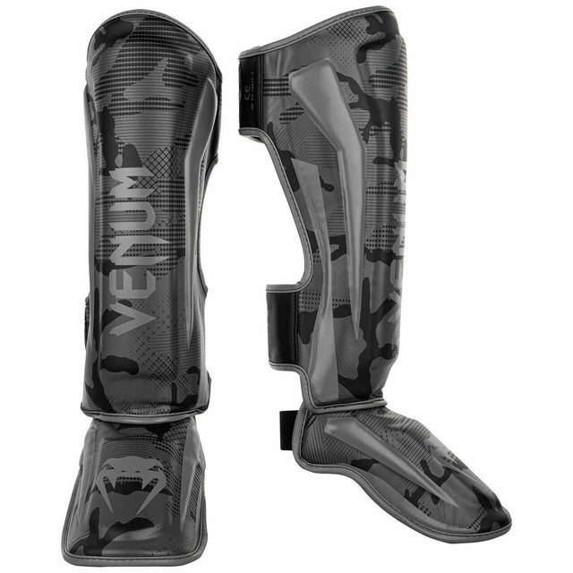 Venum Elite Shin Guards Black/Dark Camo