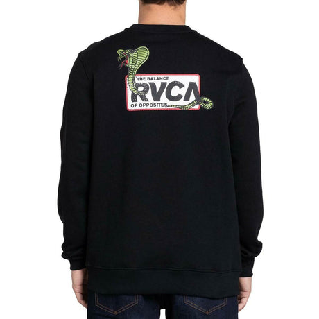 검은 색 rvca 뱀 눈 승무원 점퍼