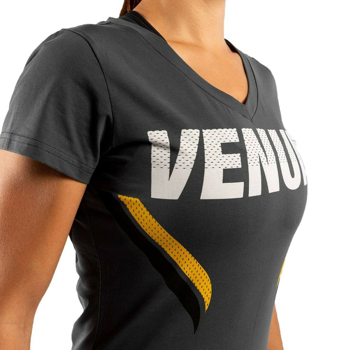 Grey/Yellow Venum Womens One FC Impact T-Shirt   