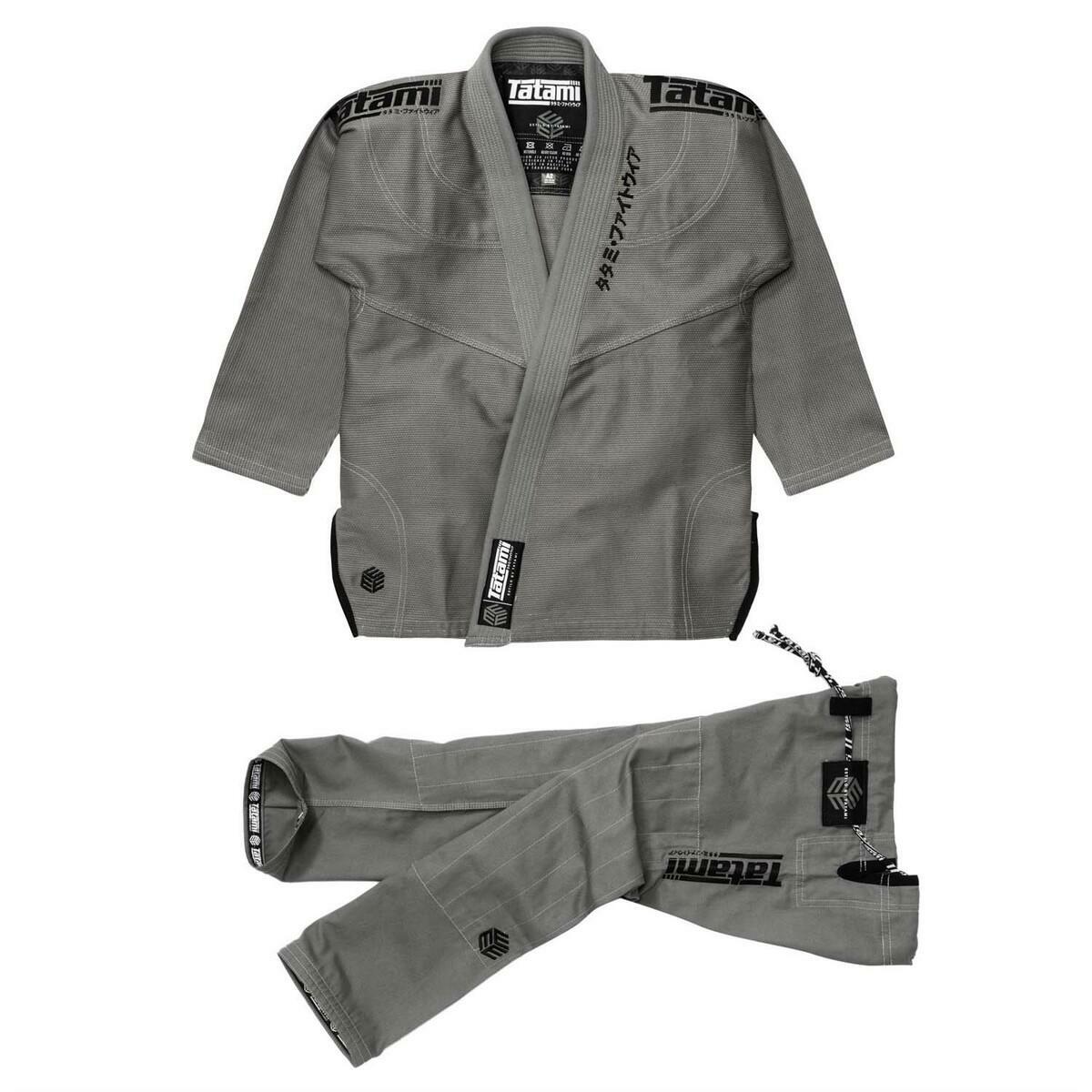 Zwart op grijze tatami vechtkleding estilo zwart label heren bjj gi