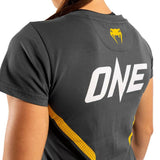 Grey/Yellow Venum Womens One FC Impact T-Shirt   