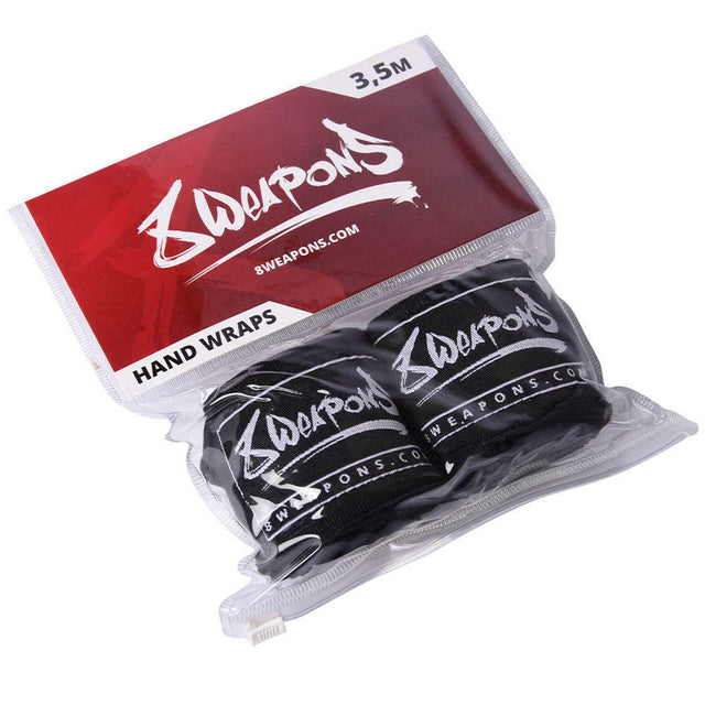 8 Weapons 3.5m Hand Wraps Black