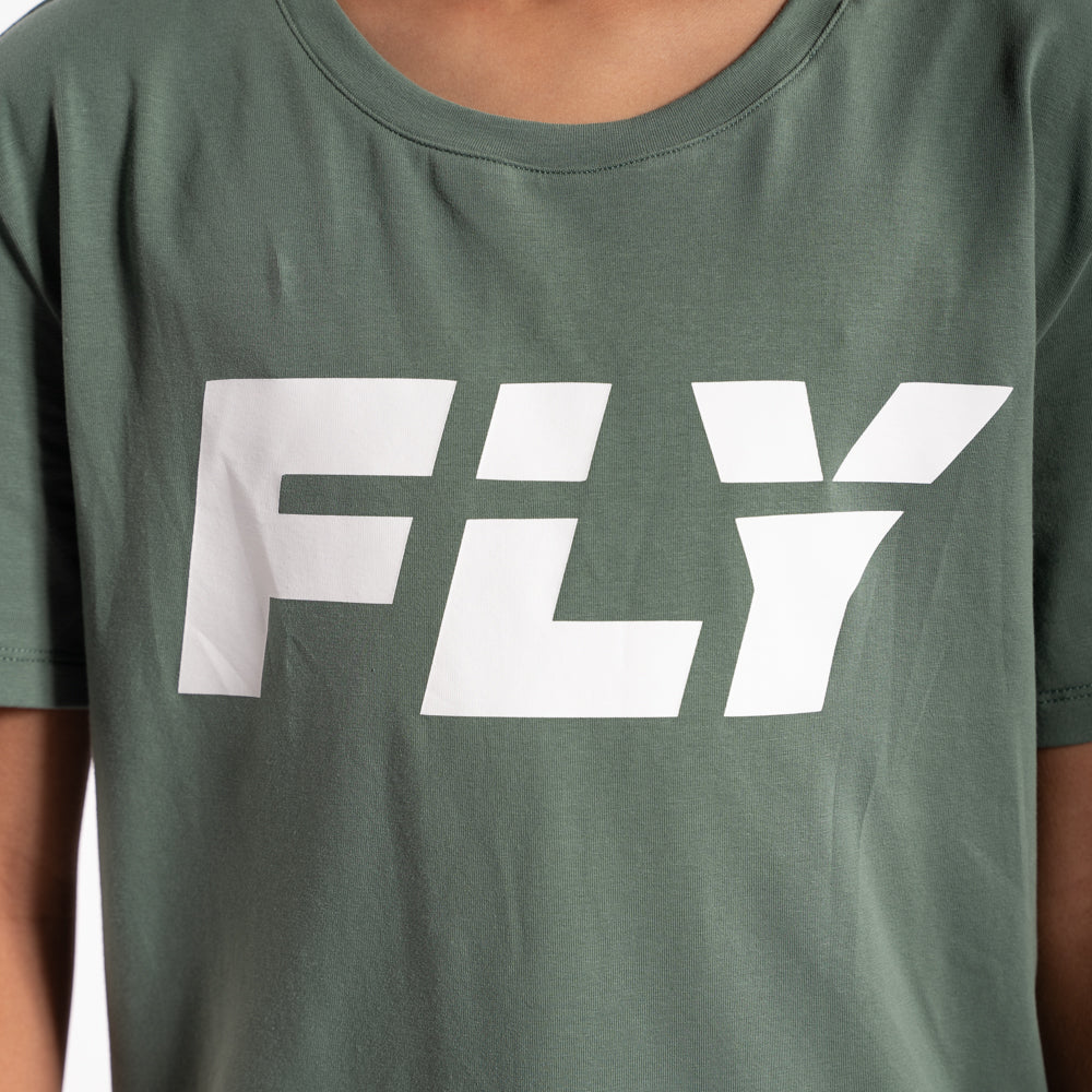 Fly Kids Big Logo Tee Green