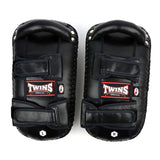 Twins Special KPL10 Curved Leather Thai Kick Pads Black
