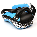 Twins Special KPL10 Curved Leather Thai Kick Pads Light Blue-Black