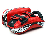 Twins Special KPL10 Curved Leather Thai Kick Pads Red-Black
