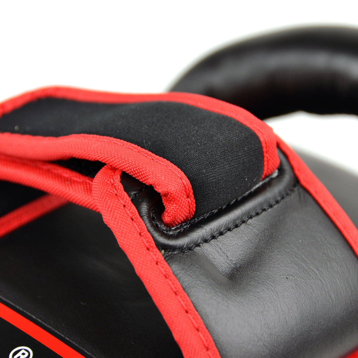 Twins Special KPL10 Curved Leather Thai Kick Pads Red-Black