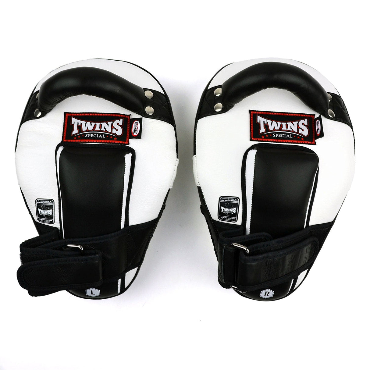 Twins Special KPL11 Curved Leaf-Shape Kick Pads White-Black