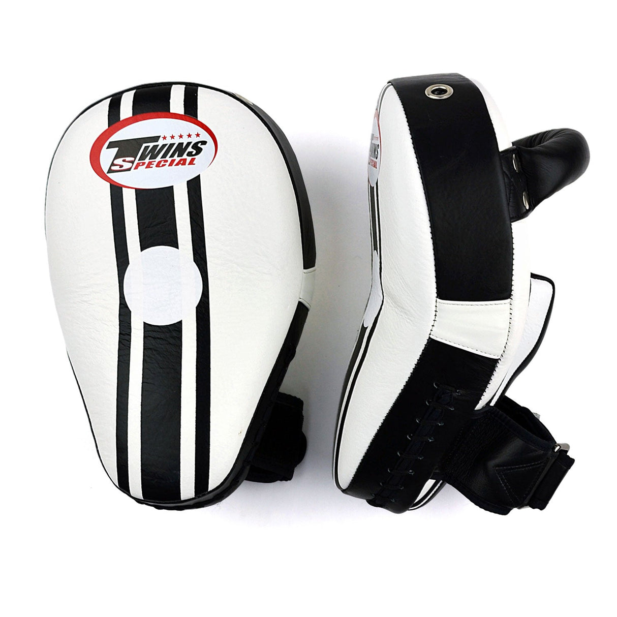 Twins Special KPL11 Curved Leaf-Shape Kick Pads White-Black