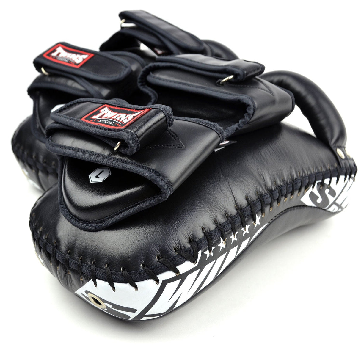 Twins Special KPL12 Deluxe Curved Leather Kick Pads Black