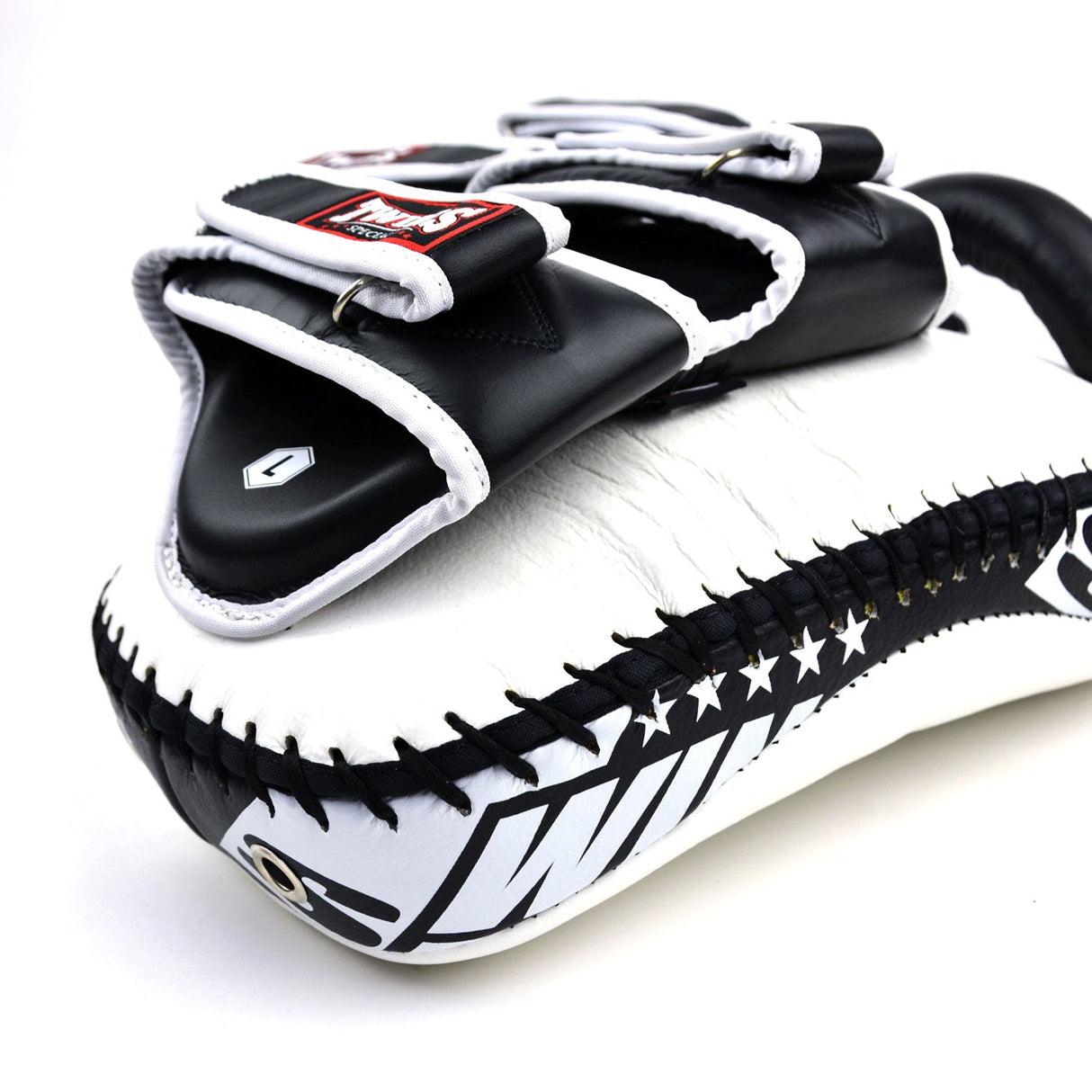 Twins Special KPL12 Deluxe Curved Leather Kick Pads White-Black