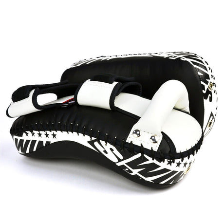 Twins Special KPS10 Lightweight Microfibre Thai Kick Pads Black-White