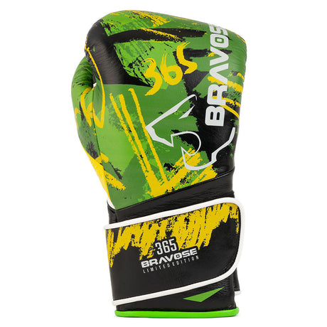 Bravose Limited Edition 16oz Velcro Boxing Gloves 365 Series Green & Black