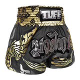 TUFF Sport MS631 Thai King Of Naga Muay Thai Shorts Black - side detail