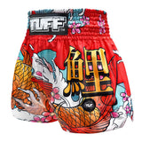 TUFF Sport MS637 Japanese Koi Fish Muay Thai Shorts Red - back view
