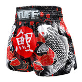 TUFF Sport MS638 Japanese Koi Fish Muay Thai Shorts Black - back view