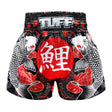 TUFF Sport MS638 Japanese Koi Fish Muay Thai Shorts Black - front view