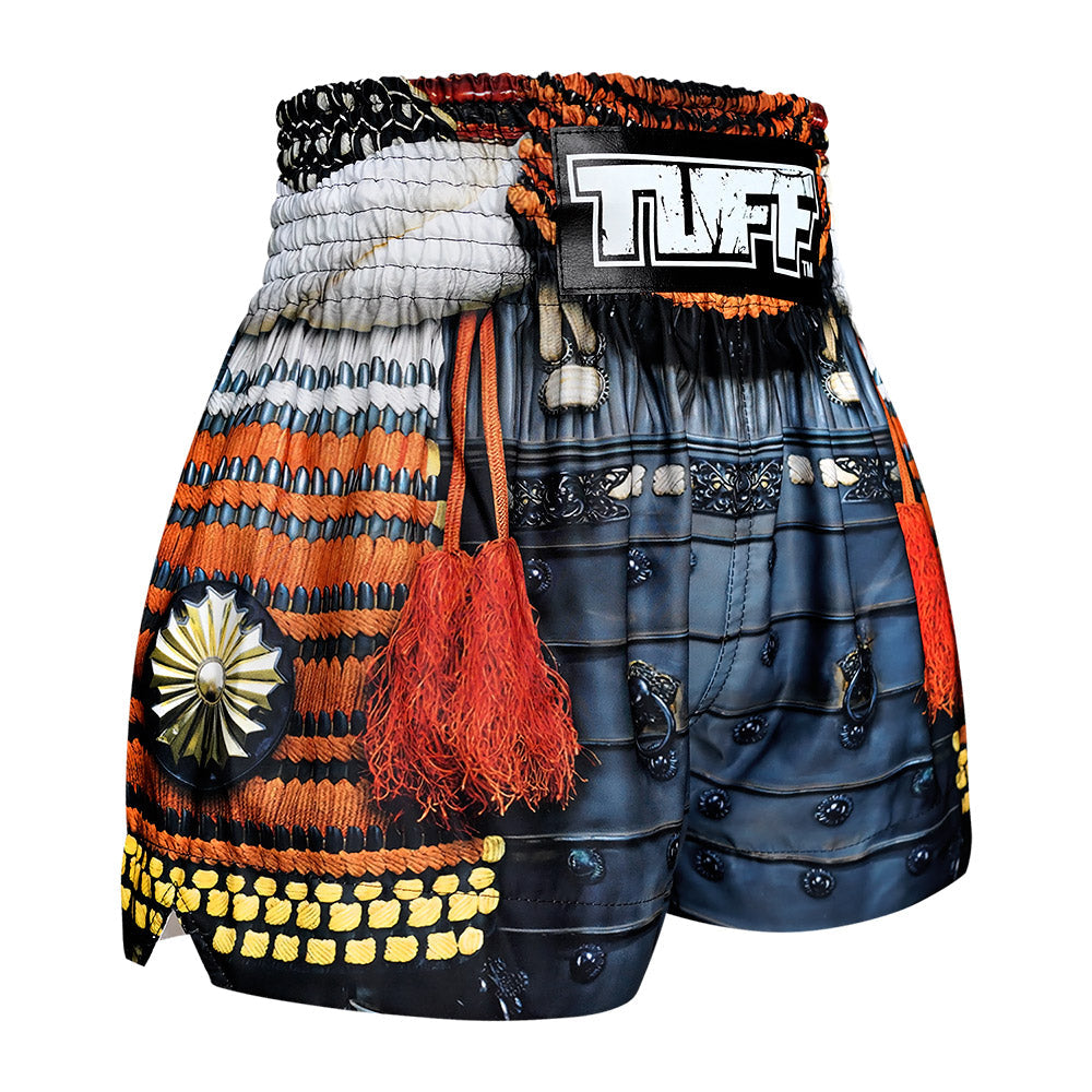 TUFF Sport MS656 The Ashigaru Muay Thai Shorts Orange - design close-up
