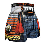 TUFF Sport MS656 The Ashigaru Muay Thai Shorts Orange - design close-up