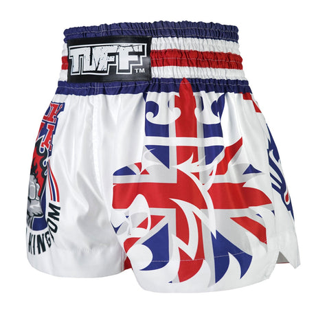 TUFF Sport MS666 King of Beasts Muay Thai Shorts White - back view