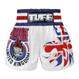 TUFF Sport MS666 King of Beasts Muay Thai Shorts White - front view