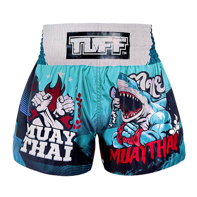 TUFF Sport MS673 The Carcharodon Muay Thai Shorts Blue - front view