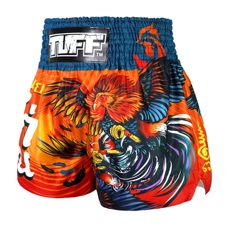 TUFF Sport MS676 Lethwei Rooster Muay Thai Shorts Orange - back view