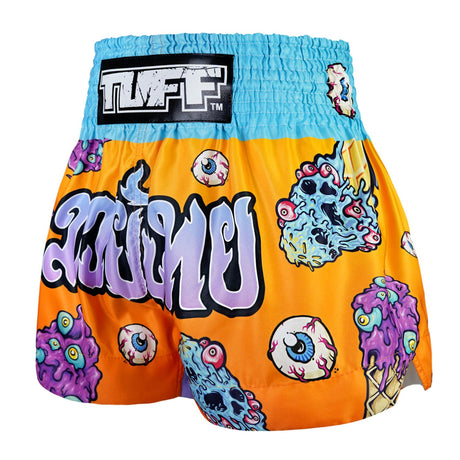 TUFF Sport MS681 Eye-Scream Muay Thai Shorts Orange - back view