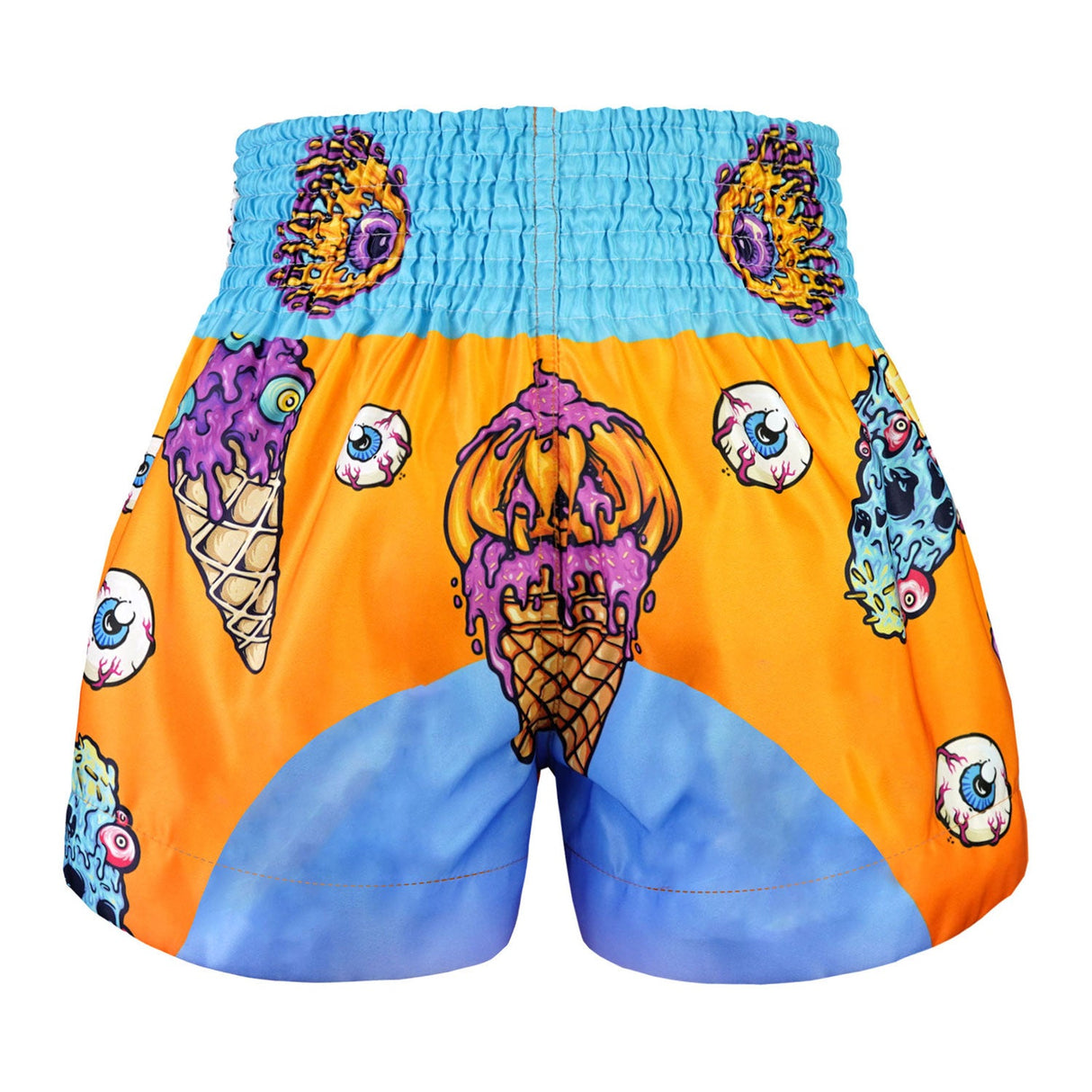 TUFF Sport MS681 Eye-Scream Muay Thai Shorts Orange - side detail