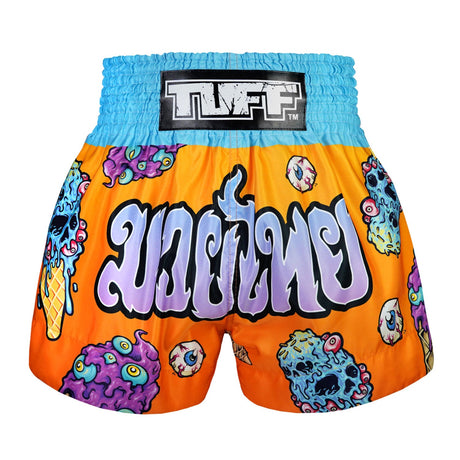 TUFF Sport MS681 Eye-Scream Muay Thai Shorts Orange - front view