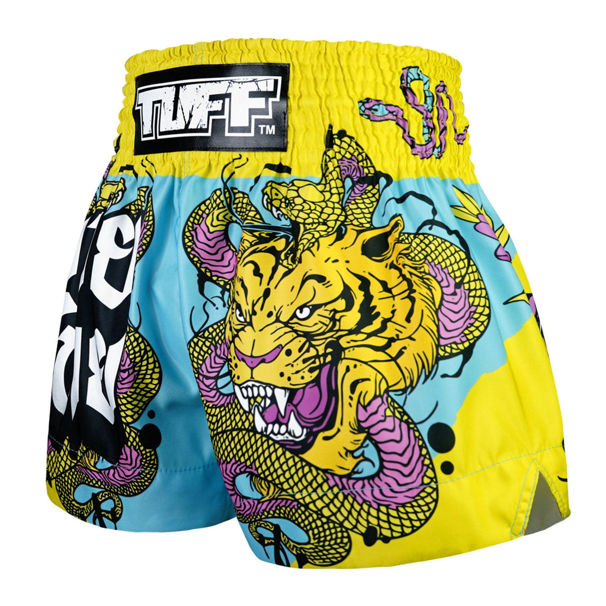 TUFF Sport MS685 Tiger and Python Muay Thai Shorts Light Blue