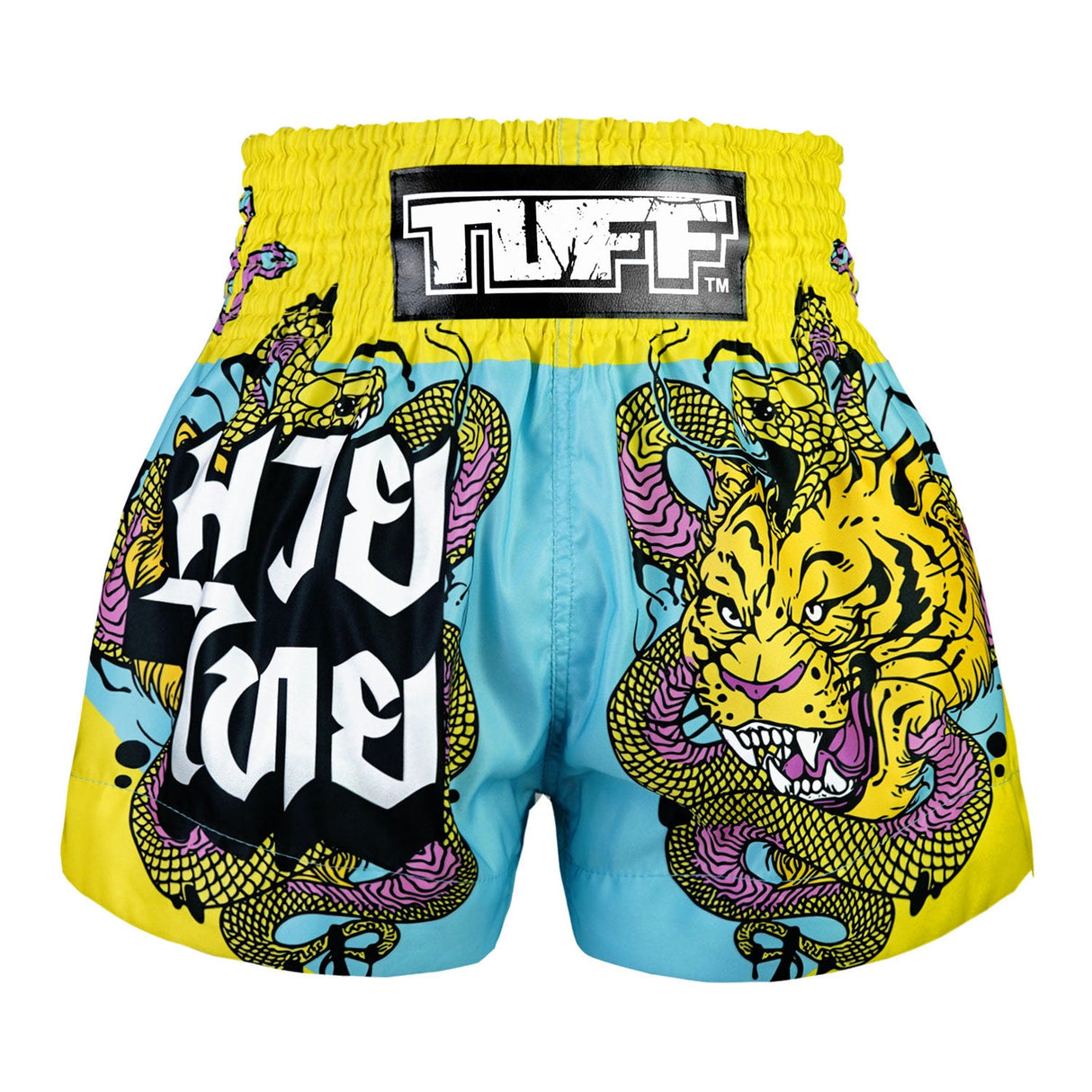 TUFF Sport MS685 Tiger and Python Muay Thai Shorts Light Blue