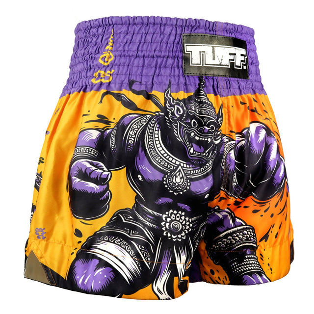 TUFF Sport MS688 The Amethyst King Muay Thai Shorts Orange - design close-up