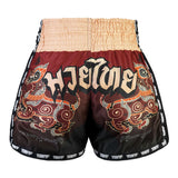 TUFF Sport MSC101 Yant Narai Muay Thai Shorts Red - side detail